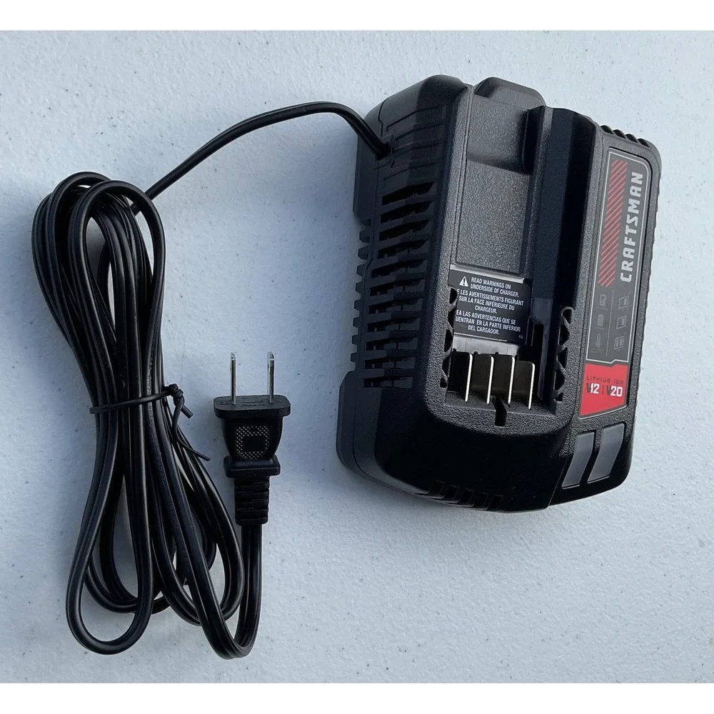 Craftsman CMCB100 V12 V20 Lithium Ion Battery Charger Type 1 Black Red 120V AC